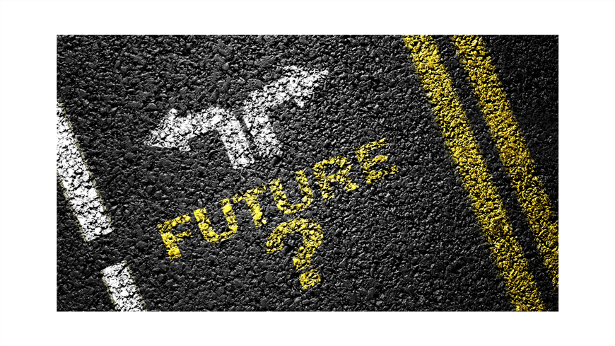 roads diverged with the word future and arrows roads diverged with the word future and arrows